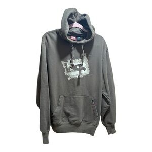 Vintage Y2K Tony Hawk Skater Graphic Pullover Hoodie Green XL